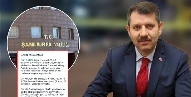 Şanlıurfa Valiliği'nden Akçakale'deki patlamayla ilgili açıklama
