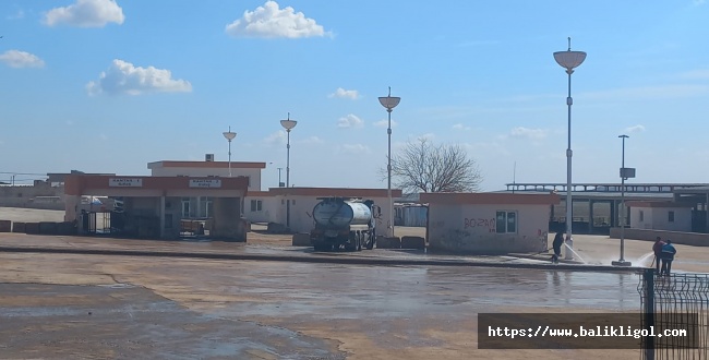 Şap nedeniyle kapatılan hayvan pazarı dezenfekte edildi