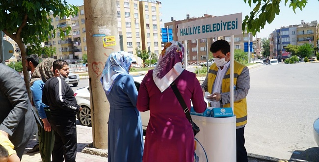 Haliliye'de ücretsiz maske dağıtımı devam ediliyor