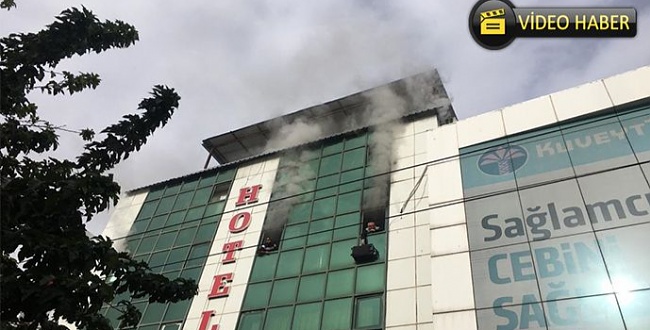 Otel’de yangın çıktı, mahsur kalanlar kurtarıldı