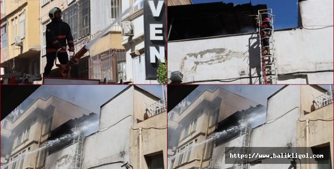 Şanlıurfa'da özel bir bankanın çatı katında yangın çıktı