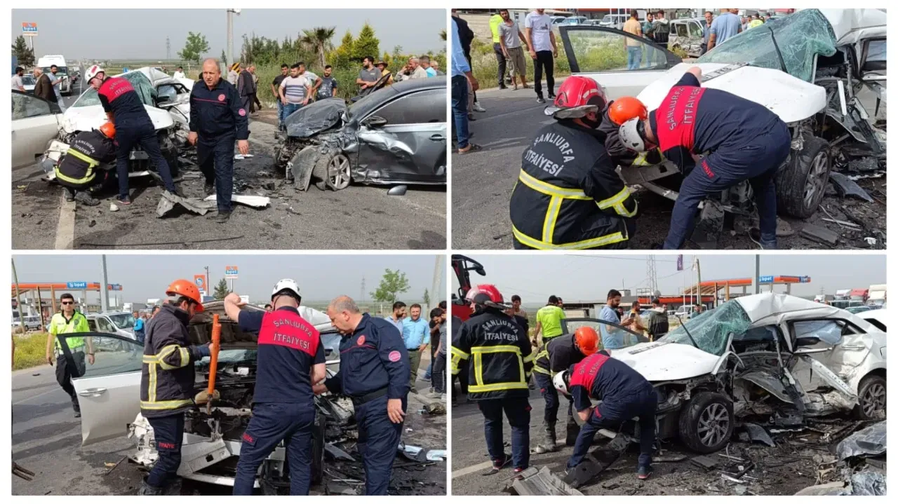 Şanlıurfa -Gaziantep karayolunda zincirleme kaza: 1 ölü, 4 yaralı