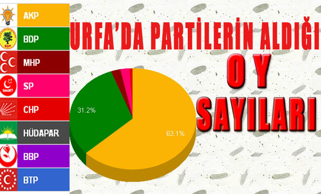 Şanlıurfa'da Hangi Parti Kaç oy Aldı?