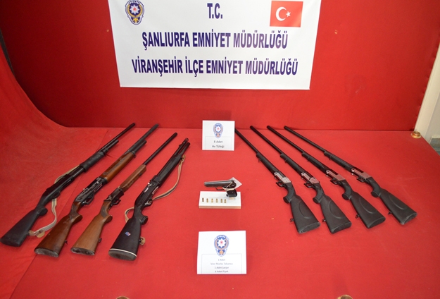 Viranşehir'de çok sayıda suç aleti ele geçirildi