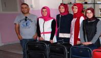 Midyat'ta yüksek lisans kazanan kız öğrencilere valiz desteği