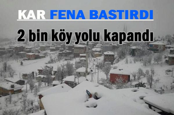 Doğu Anadolu ve Karadeniz'de kardan dolayı 2 bin köy yolu kapandı
