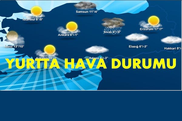 Türkiye genelinde hava durumu: bir çok bölgede yağış bekleniyor