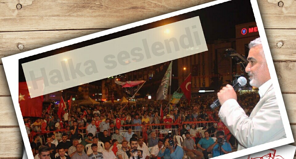 Zekeriya Yapıcıoğlu, Rabia Meydanında Halka Seslendi
