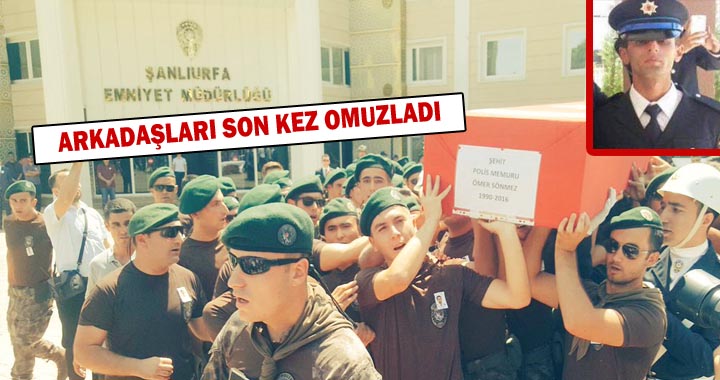 Urfa'da Şehit Olan polis Ömer Sönmez memleketine uğurlandı