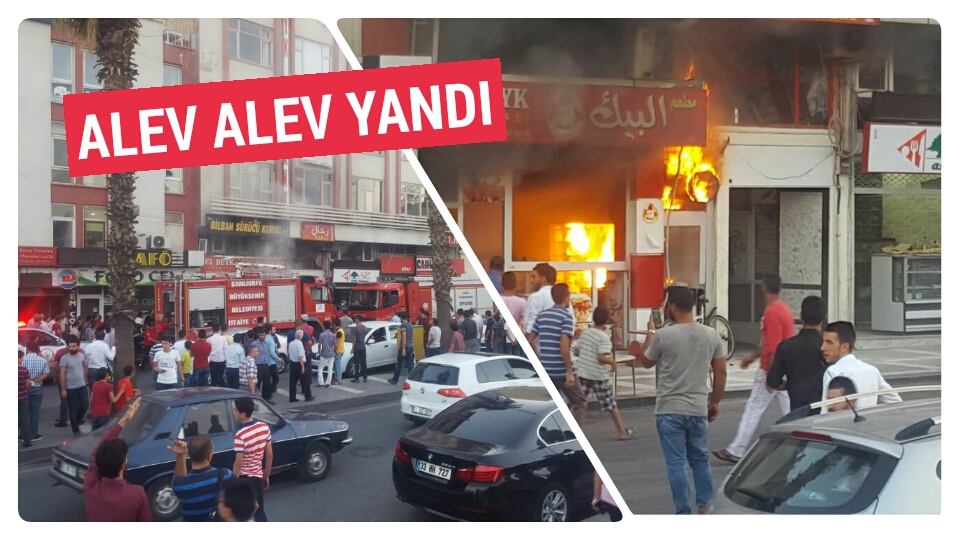 Urfa'da dönerci dükkânı alev alev yandı-GÖRÜNTÜLÜ