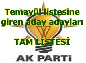 AK Parti temayül listesine giren aday adayları
