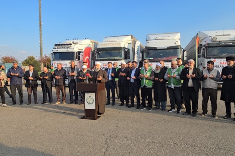 Dualar Eşliğinde Şanlıurfa İHH'dan Gazze'ye 11 Tır İnsani Yardım Gönderildi