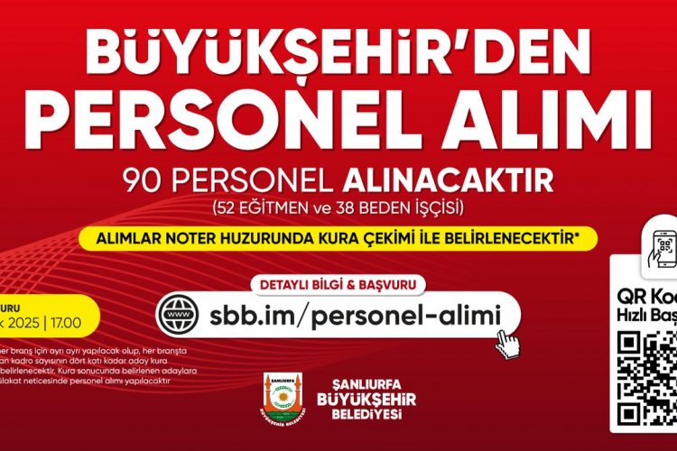 Şanlıurfa Büyükşehir Belediyesi 90 Personel Alacak: Başvurular Başladı!