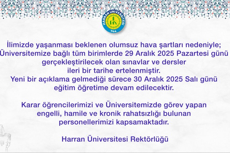 Şanlıurfa'da Kar Alarmı: Harran Üniversitesi'nde Eğitim ve Sınavlara Bir Gün Ara