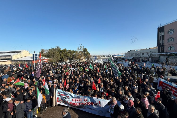 Şanlıurfa'da Dondurucu Soğuk Gazze Sevdasına Engel Olamadı: Binler "İnsanlık" İçin Yürüdü!