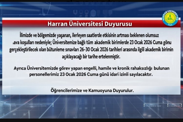 Harran Üniversitesi’nde Kar Tatili: Sınavlar Ertelendi, İdari İzin Kararı Alındı!