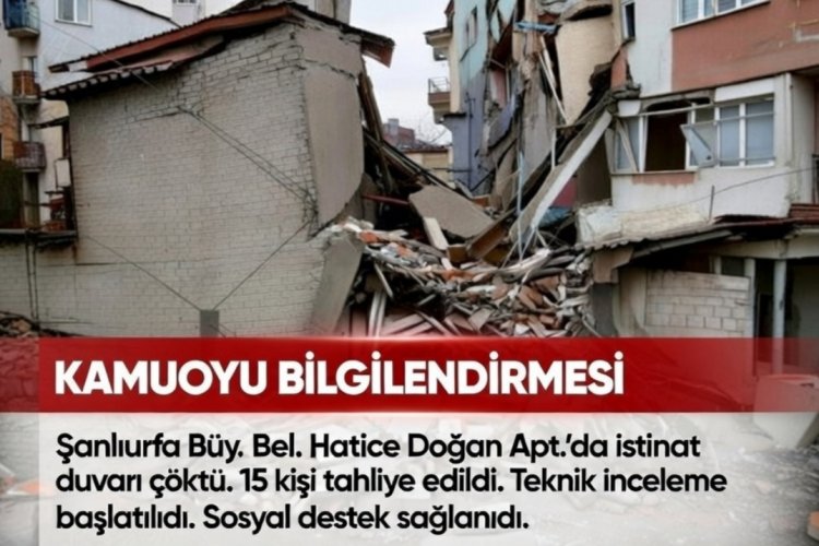 Karaköprü’de İstinat Duvarı Çöktü: 15 Vatandaş Tahliye Edildi