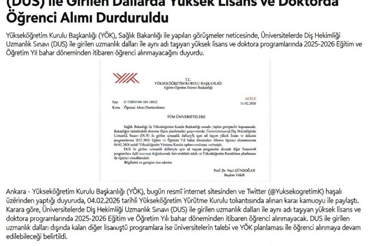 Diş Hekimliğinde "Tek Kanallı" Uzmanlık Dönemi: YÖK’ten Radikal Karar