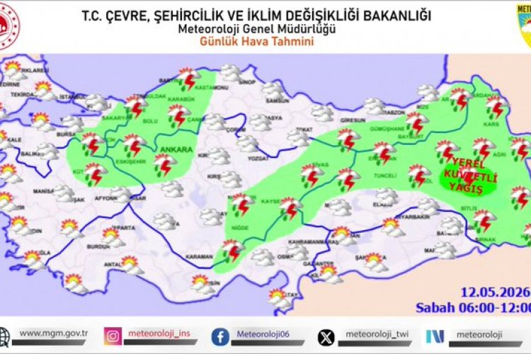 Meteoroloji Genel Müdürlüğü’nden Kuvvetli Yağış Uyarısı