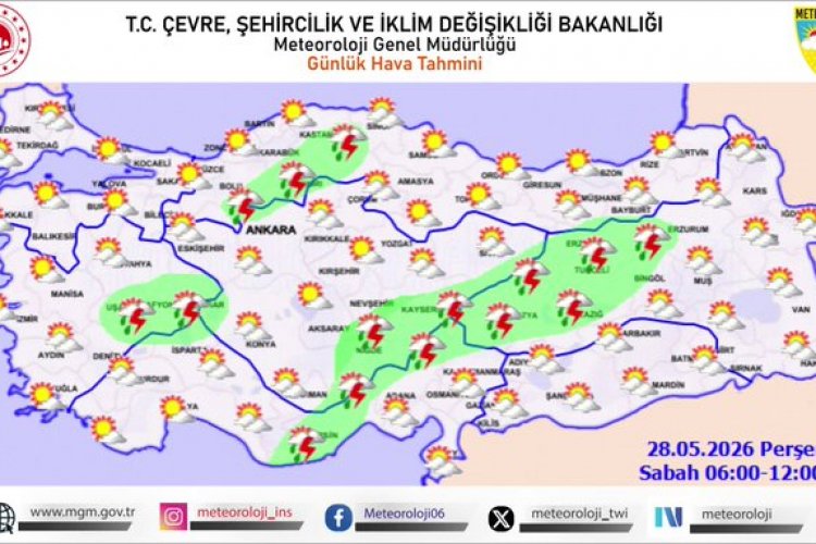 Kurban Bayramı 2. Günü Bazı Bölgeler İçin  Meteoroloji'den Kuvvetli Yağış Uyarısı Geldi
