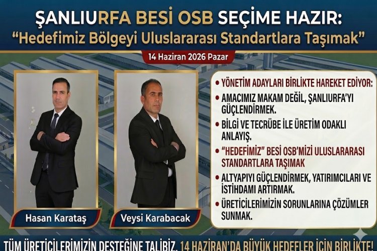 Şanlıurfa Besi OSB Seçime Hazırlanıyor: “Hedefimiz Bölgeyi Uluslararası Standartlara Taşımak”