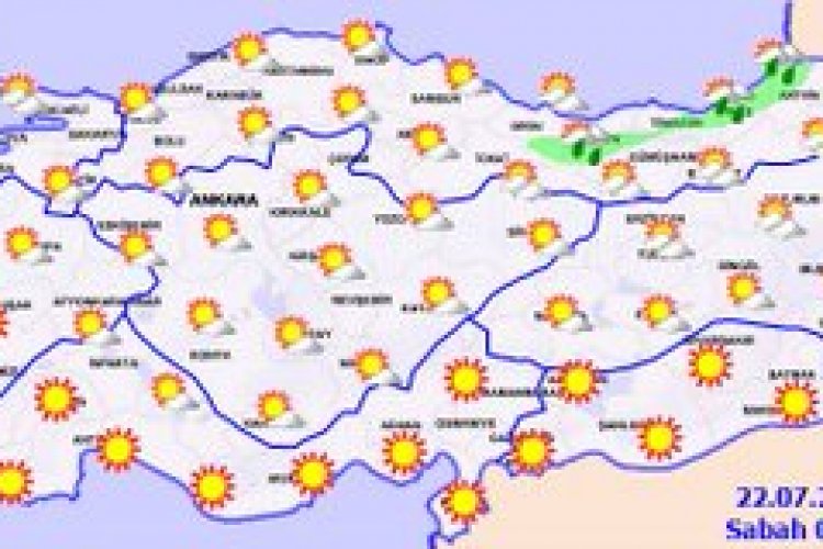 Meteoroloji Genel Müdürlüğü, 22 Temmuz 2026 Çarşamba günü için bazı illerde kuvvetli yağış uyarısında bulundu.